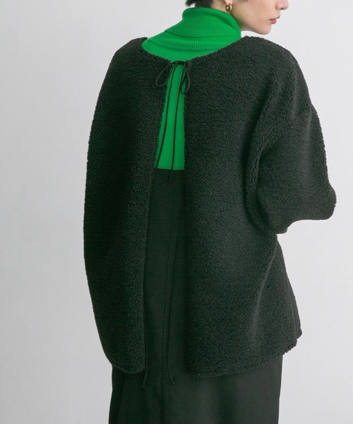 KBF（ケイビーエフ）の「前後2WAYボアトップス（Tシャツ/カットソー・レディース・ブラック/カーキ/アイボリー・ONE）」の3枚目の写真