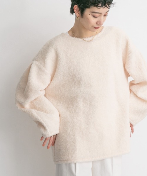 KBF（ケイビーエフ）の「前後2WAYボアトップス（Tシャツ/カットソー・レディース・ブラック/カーキ/アイボリー・ONE）」の5枚目の写真