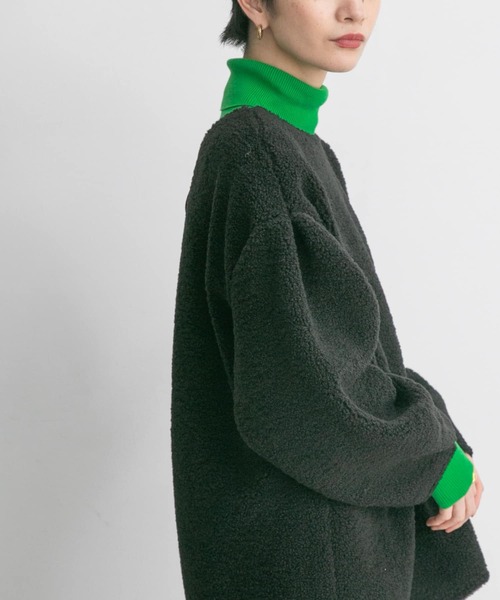 KBF（ケイビーエフ）の「前後2WAYボアトップス（Tシャツ/カットソー・レディース・ブラック/カーキ/アイボリー・ONE）」の15枚目の写真