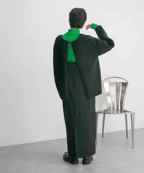 KBF（ケイビーエフ）の「前後2WAYボアトップス（Tシャツ/カットソー・レディース・ブラック/カーキ/アイボリー・ONE）」の18枚目の写真