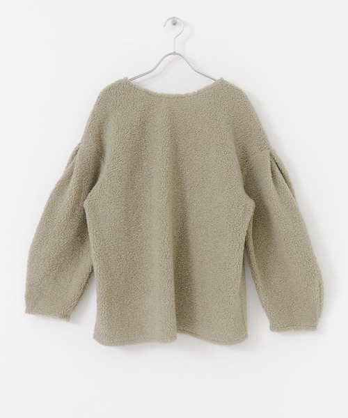 KBF（ケイビーエフ）の「前後2WAYボアトップス（Tシャツ/カットソー・レディース・ブラック/カーキ/アイボリー・ONE）」の4枚目の写真