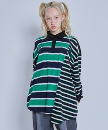 STRANGERS BORDER SWITCHED POLO トップス