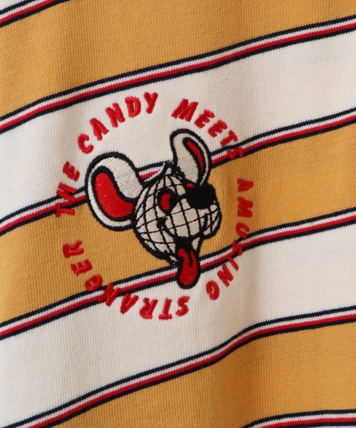 Candy Stripper（キャンディストリッパー）の「STRANGERS BORDER SWITCHED POLO トップス（ポロシャツ・レディース・ネイビー/イエロー・2）」の12枚目の写真