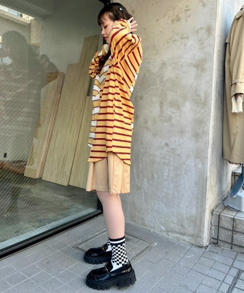 Candy Stripper（キャンディストリッパー）の「STRANGERS BORDER SWITCHED POLO トップス（ポロシャツ・レディース・ネイビー/イエロー・2）」の20枚目の写真