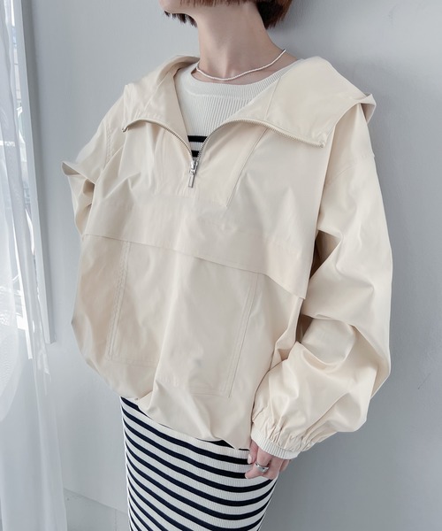 A part by（アパートバイ）の「アノラックパーカー（マウンテンパーカー・レディース・ブラック/アイボリー・FREE）」の20枚目の写真