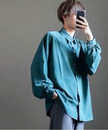 ビッグシルエット 袖ギャザーシャツ レディース メンズ