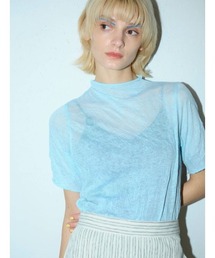 シースルーハイネックハーフスリーブインナー