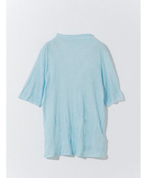 MIDIUMISOLID（ミディウミソリッド）の「シースルーハイネックハーフスリーブインナー（Tシャツ/カットソー・レディース・オフホワイト/ライトブルー/ブラック/ベージュ・FREE）」の9枚目の写真