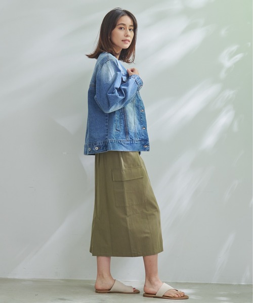 Arnold Palmer(アーノルドパーマー)の「ノーカラー オーバー デニム ジャケット(デニムジャケット・レディース・インディゴブルー/ブルー/ライトブルー・L/M/S)」の16枚目の写真