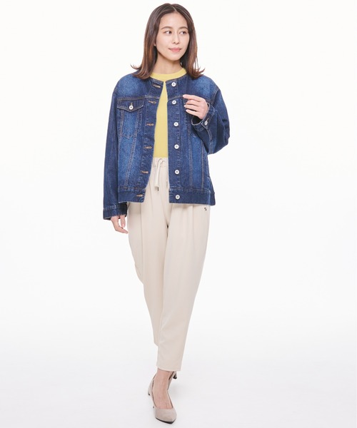 Arnold Palmer(アーノルドパーマー)の「ノーカラー オーバー デニム ジャケット(デニムジャケット・レディース・インディゴブルー/ブルー/ライトブルー・L/M/S)」の18枚目の写真