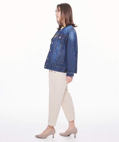 Arnold Palmer(アーノルドパーマー)の「ノーカラー オーバー デニム ジャケット(デニムジャケット・レディース・インディゴブルー/ブルー/ライトブルー・L/M/S)」の19枚目の写真