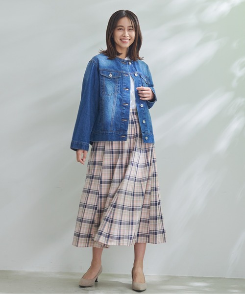 Arnold Palmer(アーノルドパーマー)の「ノーカラー オーバー デニム ジャケット(デニムジャケット・レディース・インディゴブルー/ブルー/ライトブルー・L/M/S)」の21枚目の写真