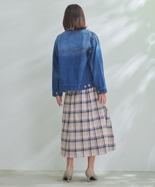 Arnold Palmer(アーノルドパーマー)の「ノーカラー オーバー デニム ジャケット(デニムジャケット・レディース・インディゴブルー/ブルー/ライトブルー・L/M/S)」の22枚目の写真