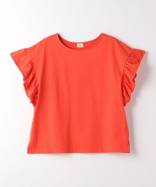 green label relaxing（グリーンレーベルリラクシング）の「フェミニン 袖フリル ショートスリーブ プルオーバー カットソー（Tシャツ/カットソー・レディース・ブラック/その他1/オレンジ・FREE）」の20枚目の写真