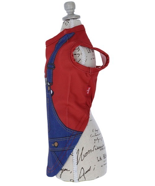 EDWIN（エドウィン）の「EDWIN/オーバーオールプリントメッシュタンク（ペットウェア・メンズ・ホワイト/レッド・2L/S/XS/L/M/3L）」の10枚目の写真