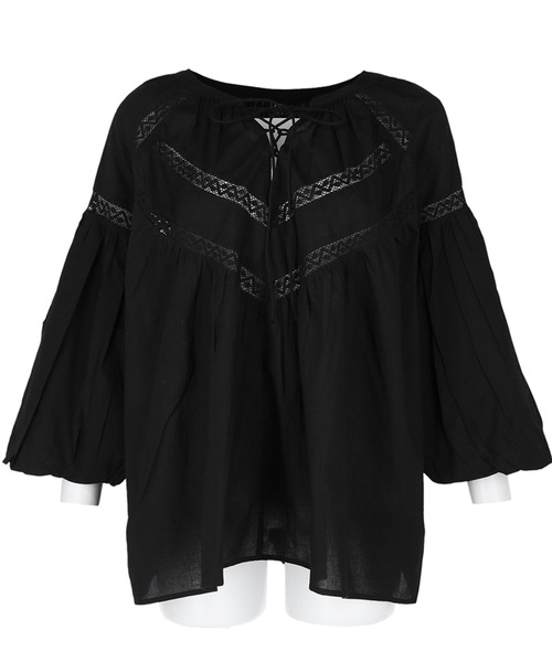 coca(coca)(コカ)の「レース切り替えブラウス(シャツ/ブラウス・レディース・ホワイト/ブラック・M/L)」の14枚目の写真