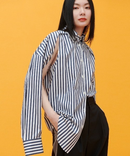 コンバーチブルストライプシャツ / Convertible Stripe Shirt（シャツ 