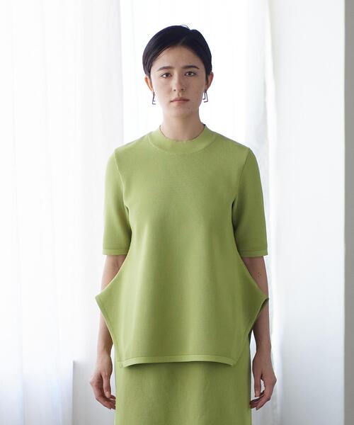 LANVIN en Bleu(ランバンオンブルー)の「【セットアップ対応商品】カーブスリットワッフルニット(ニット/セーター・レディース・グリーン/ブラック/ベージュ・38)」の19枚目の写真