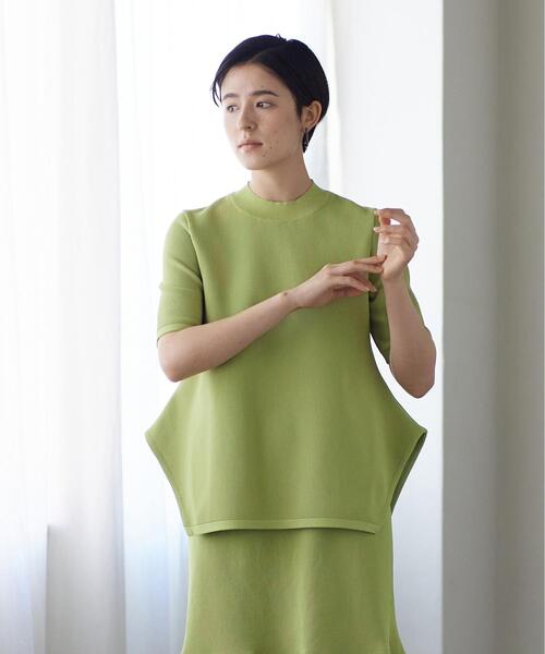 LANVIN en Bleu(ランバンオンブルー)の「【セットアップ対応商品】カーブスリットワッフルニット(ニット/セーター・レディース・グリーン/ブラック/ベージュ・38)」の20枚目の写真