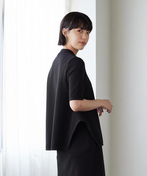 LANVIN en Bleu(ランバンオンブルー)の「【セットアップ対応商品】カーブスリットワッフルニット(ニット/セーター・レディース・グリーン/ブラック/ベージュ・38)」の14枚目の写真