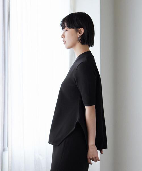 LANVIN en Bleu(ランバンオンブルー)の「【セットアップ対応商品】カーブスリットワッフルニット(ニット/セーター・レディース・グリーン/ブラック/ベージュ・38)」の15枚目の写真