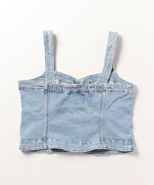 GAP(ギャップ)の「ウォッシュウェル デニムコルセットトップス(ベスト・レディース・インディゴブルー・M/S/XS/XXS/L)」の2枚目の写真