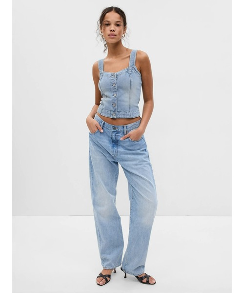 GAP(ギャップ)の「ウォッシュウェル デニムコルセットトップス(ベスト・レディース・インディゴブルー・M/S/XS/XXS/L)」の7枚目の写真