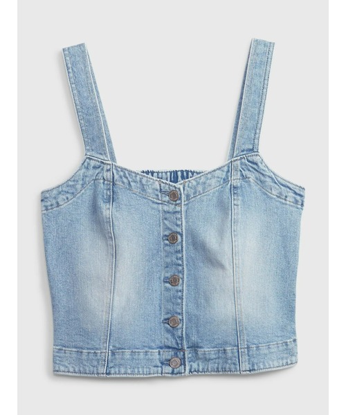 GAP(ギャップ)の「ウォッシュウェル デニムコルセットトップス(ベスト・レディース・インディゴブルー・M/S/XS/XXS/L)」の8枚目の写真