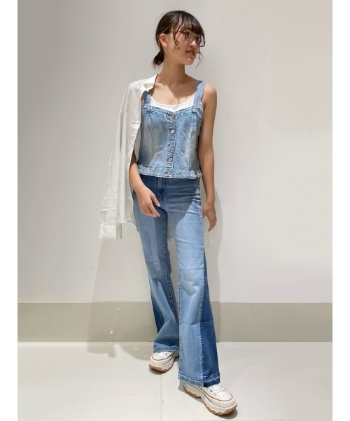 GAP(ギャップ)の「ウォッシュウェル デニムコルセットトップス(ベスト・レディース・インディゴブルー・M/S/XS/XXS/L)」の11枚目の写真