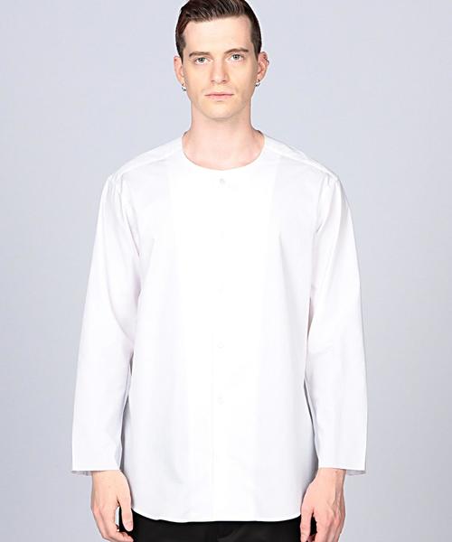 EN ROUTE（アンルート）の「ENR ブロードカットオフシャツ（シャツ/ブラウス・メンズ・ホワイト/ブラック・1/3/2）」の2枚目の写真