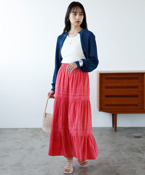 GeeRA（ジーラ）の「タックティアードマキシスカート（スカート・レディース・ブルー/ブラック/ピンク・MEDIUM/LARGE）」の13枚目の写真