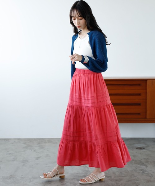 GeeRA（ジーラ）の「タックティアードマキシスカート（スカート・レディース・ブルー/ブラック/ピンク・MEDIUM/LARGE）」の20枚目の写真