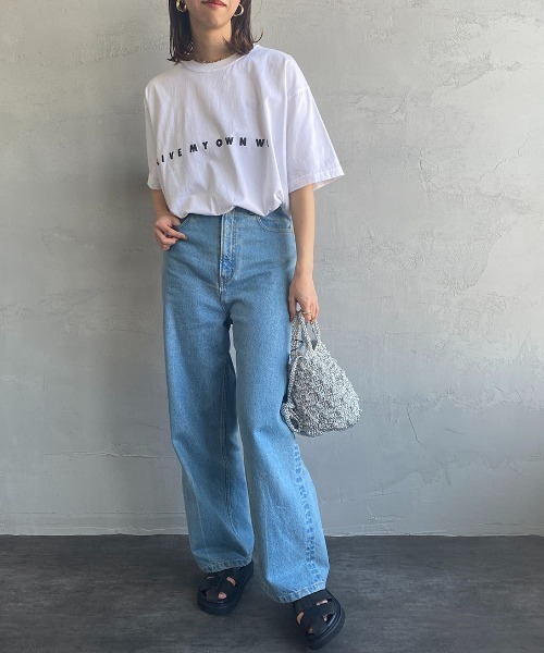 FUNG（ファング）の「[FUNG/ファング] LIVE MY OWN WAY カットオフプリントTシャツ（Tシャツ/カットソー・レディース・ワイン/ホワイト・M）」の8枚目の写真