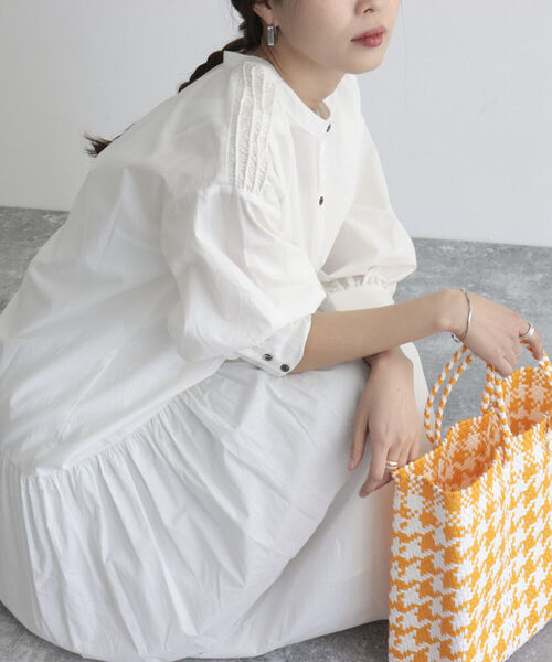 fredy emue（フレディエミュ）の「【fredyemueフレディエミュ】コードボリュームシャツワンピース（シャツワンピース・レディース・オフホワイト/ブラック/ピンク・38）」の9枚目の写真