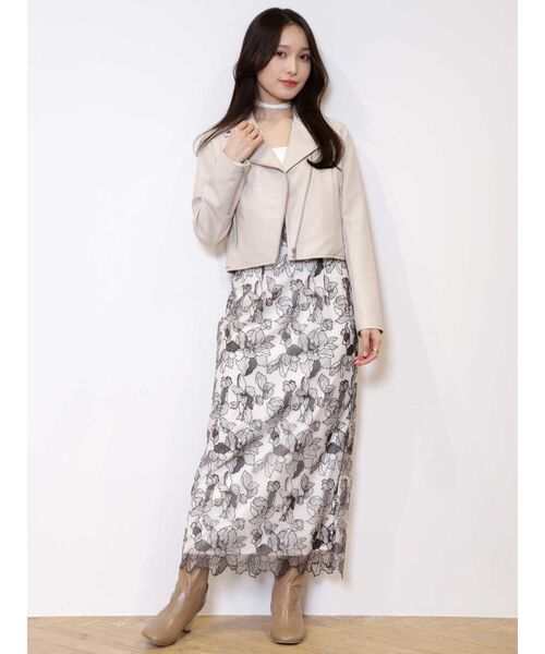 MERCURYDUO（マーキュリーデュオ）の「チョーカーリボンハーフスリーブリブニット（ニット/セーター・レディース・ライトブルー/チャコールグレー/ミント/オフホワイト・FREE）」の8枚目の写真