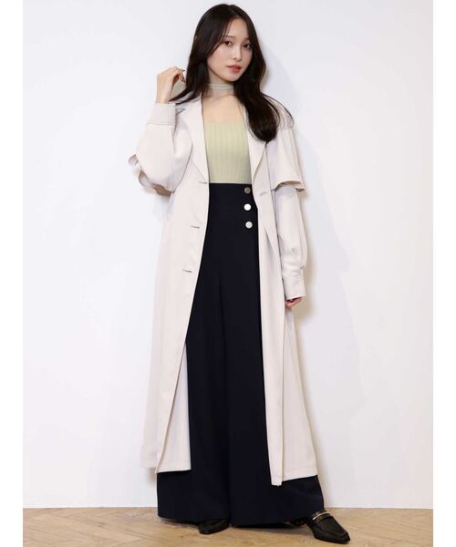 MERCURYDUO（マーキュリーデュオ）の「チョーカーリボンハーフスリーブリブニット（ニット/セーター・レディース・ライトブルー/チャコールグレー/ミント/オフホワイト・FREE）」の12枚目の写真