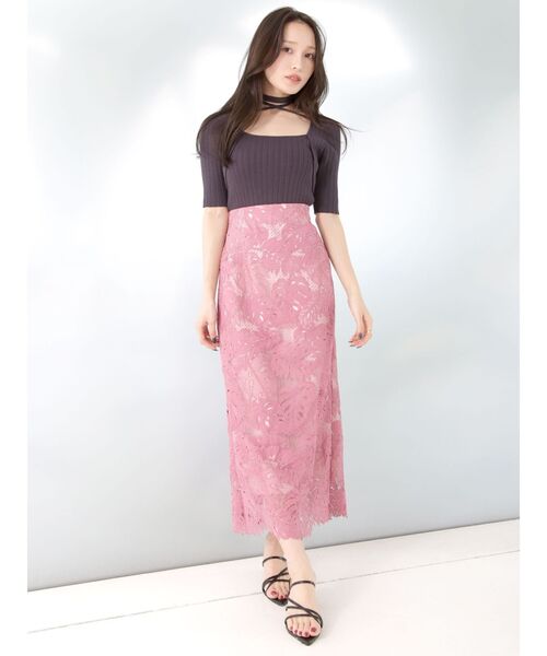 MERCURYDUO（マーキュリーデュオ）の「チョーカーリボンハーフスリーブリブニット（ニット/セーター・レディース・ライトブルー/チャコールグレー/ミント/オフホワイト・FREE）」の18枚目の写真