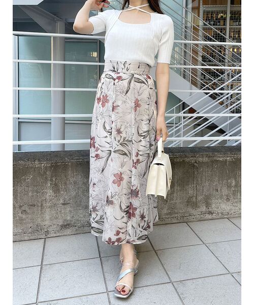 MERCURYDUO（マーキュリーデュオ）の「チョーカーリボンハーフスリーブリブニット（ニット/セーター・レディース・ライトブルー/チャコールグレー/ミント/オフホワイト・FREE）」の19枚目の写真