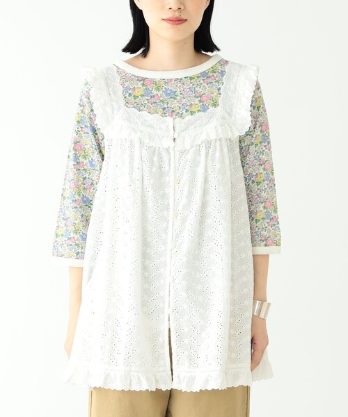 BEAMS BOY(ビームスボーイ)の「BEAMS BOY / カットワーク ノースリーブ ブラウス(シャツ/ブラウス・レディース・ブラック/オフホワイト・ONE SIZE)」の13枚目の写真