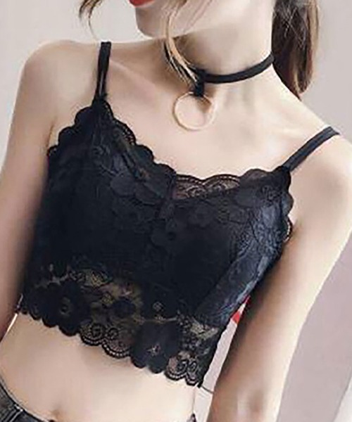 NinaetLina（ニナエリナ）の「レースカップ付きキャミソール（キャミソール・レディース・ブラック/ホワイト・M/L）」の2枚目の写真