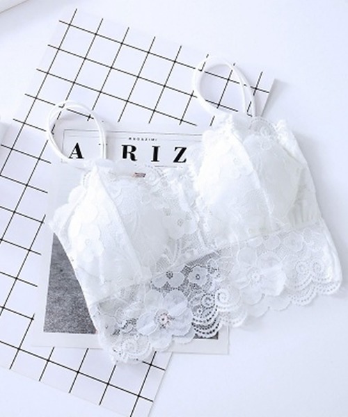 NinaetLina（ニナエリナ）の「レースカップ付きキャミソール（キャミソール・レディース・ブラック/ホワイト・M/L）」の3枚目の写真