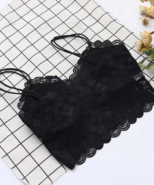 NinaetLina（ニナエリナ）の「レースカップ付きキャミソール（キャミソール・レディース・ブラック/ホワイト・M/L）」の5枚目の写真