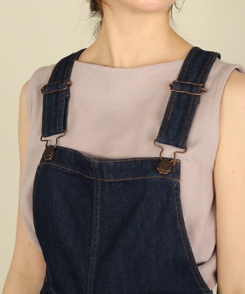 aity(アイティ)の「ボートネックワッフルタンクトップ 夏服(タンクトップ・レディース・ブラック/ホワイト/ネイビー/パープル/オレンジ/カーキ/グレー・M)」の1枚目の写真