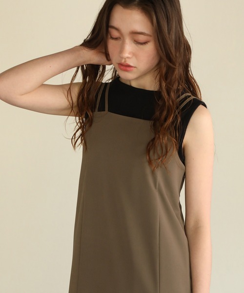 aity(アイティ)の「ボートネックワッフルタンクトップ 夏服(タンクトップ・レディース・ブラック/ホワイト/ネイビー/パープル/オレンジ/カーキ/グレー・M)」の3枚目の写真