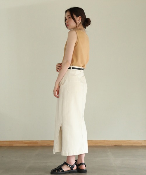 aity(アイティ)の「ボートネックワッフルタンクトップ 夏服(タンクトップ・レディース・ブラック/ホワイト/ネイビー/パープル/オレンジ/カーキ/グレー・M)」の9枚目の写真