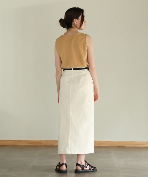aity(アイティ)の「ボートネックワッフルタンクトップ 夏服(タンクトップ・レディース・ブラック/ホワイト/ネイビー/パープル/オレンジ/カーキ/グレー・M)」の10枚目の写真
