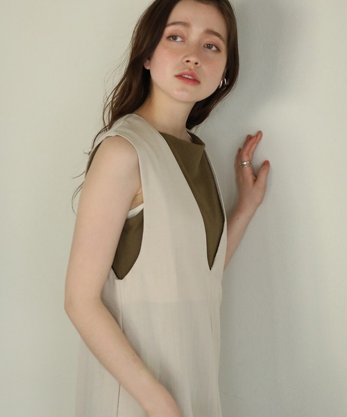 aity(アイティ)の「ボートネックワッフルタンクトップ 夏服(タンクトップ・レディース・ブラック/ホワイト/ネイビー/パープル/オレンジ/カーキ/グレー・M)」の17枚目の写真