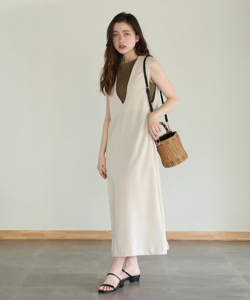 aity(アイティ)の「ボートネックワッフルタンクトップ 夏服(タンクトップ・レディース・ブラック/ホワイト/ネイビー/パープル/オレンジ/カーキ/グレー・M)」の18枚目の写真