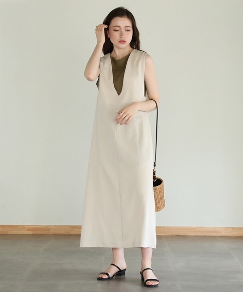 aity(アイティ)の「ボートネックワッフルタンクトップ 夏服(タンクトップ・レディース・ブラック/ホワイト/ネイビー/パープル/オレンジ/カーキ/グレー・M)」の19枚目の写真