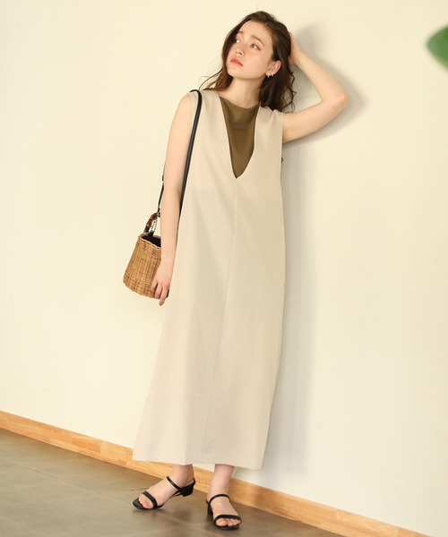 aity(アイティ)の「ボートネックワッフルタンクトップ 夏服(タンクトップ・レディース・ブラック/ホワイト/ネイビー/パープル/オレンジ/カーキ/グレー・M)」の21枚目の写真